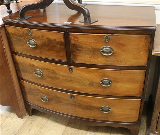 A Regency mahogany bowfronted chest of drawers, W.102cm